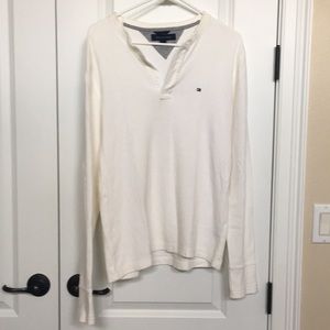 Crisp white long sleeve shirt